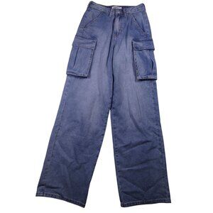 Rue 21 Women's Multi Pocket‎ Cargo Blue Jeans - Size 2